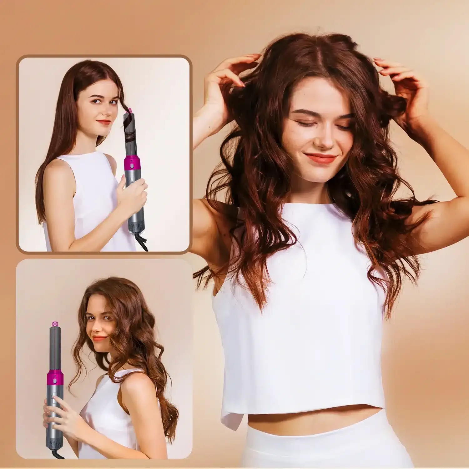 Brosse coiffante air chaud pour cheveux lisses et brillants 02